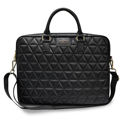 Guess Quilted taske til 15 tommer laptop, Sort