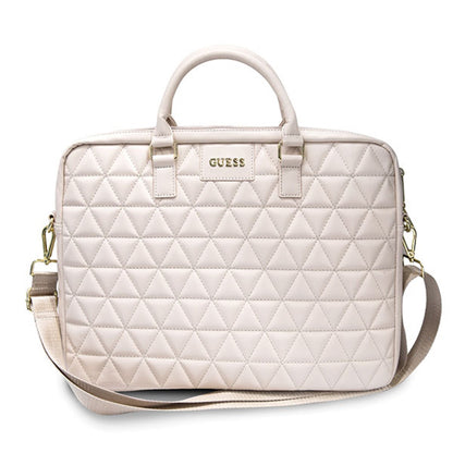Guess Quilted taske til 15 tommer laptop, Pink