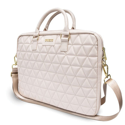 Guess Quilted taske til 15 tommer laptop, Pink