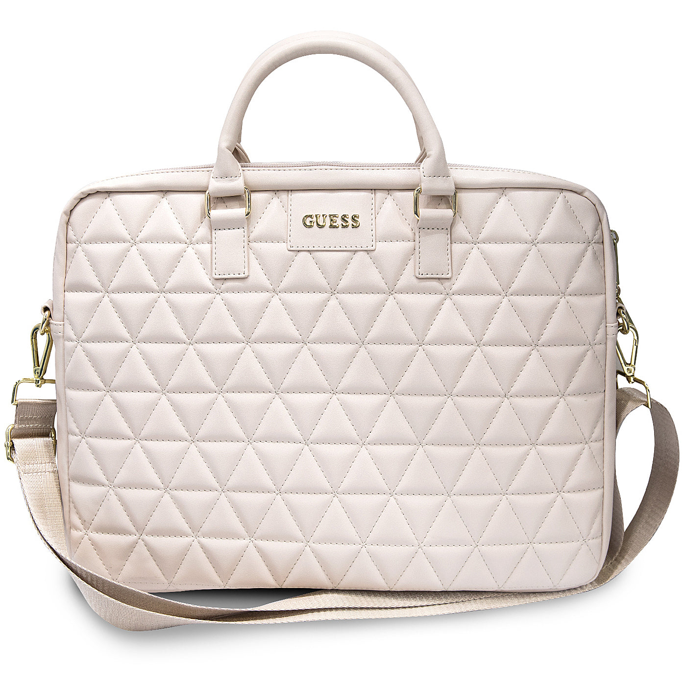Guess Quilted taske til 15 tommer laptop, Pink