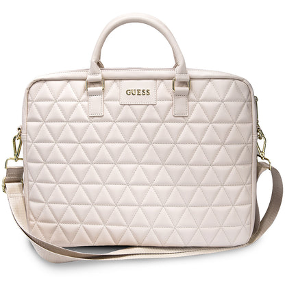Guess Quilted taske til 15 tommer laptop, Pink
