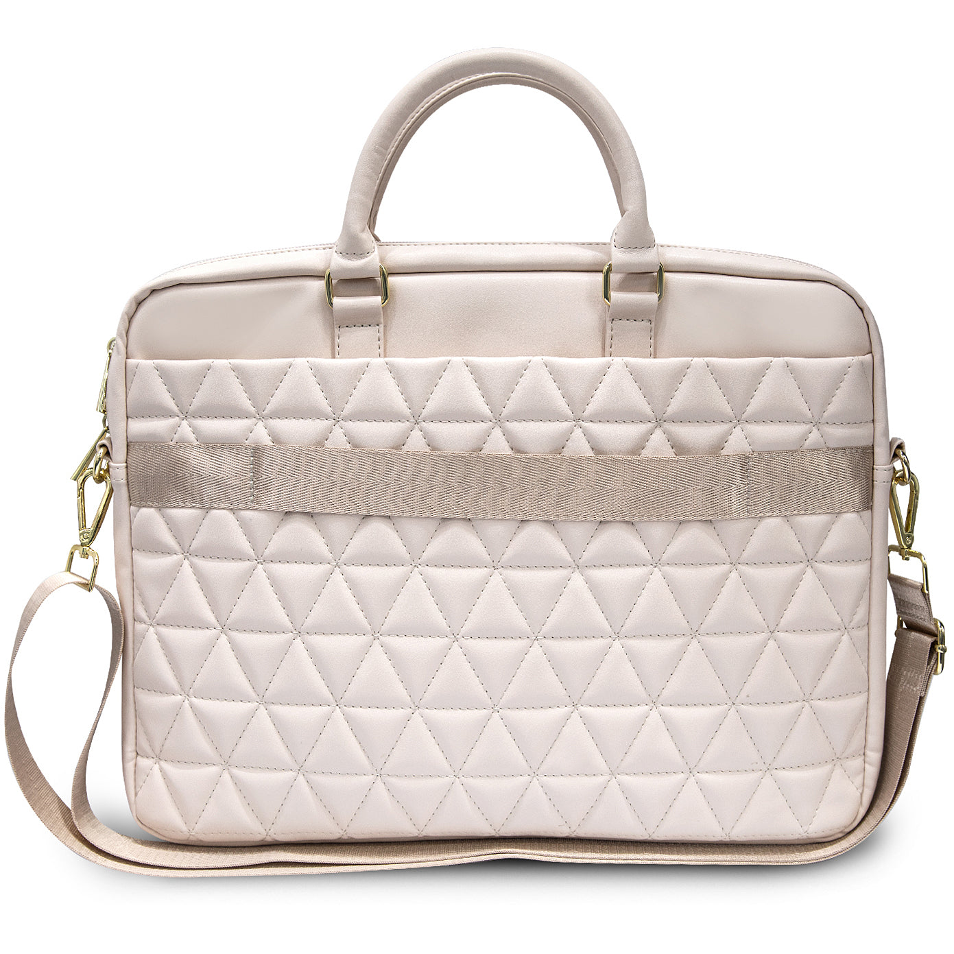 Guess Quilted taske til 15 tommer laptop, Pink