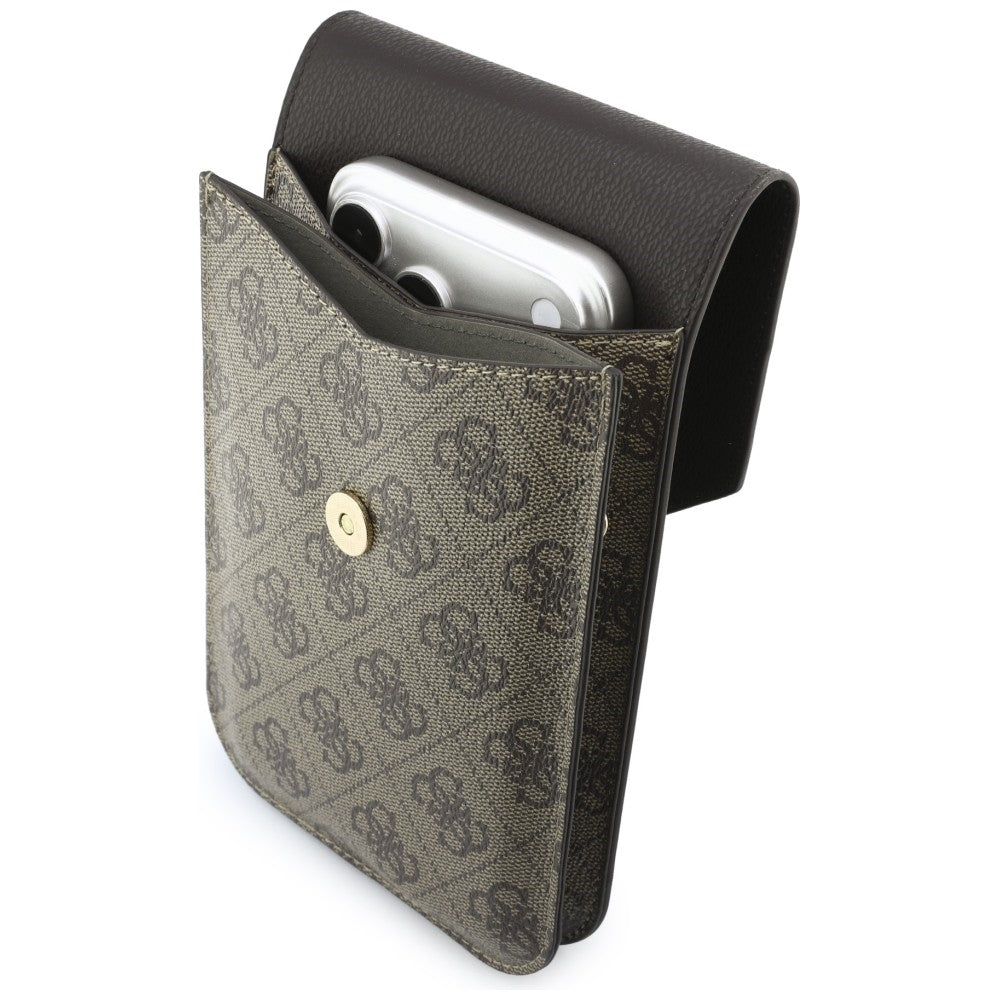 Universal Taske til Telefon, Guess, 4G Grained Classic Logo, Brun