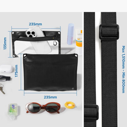 Universal Vandtæt Taske og Cover Spigen Crossbag, Sort AMP09746