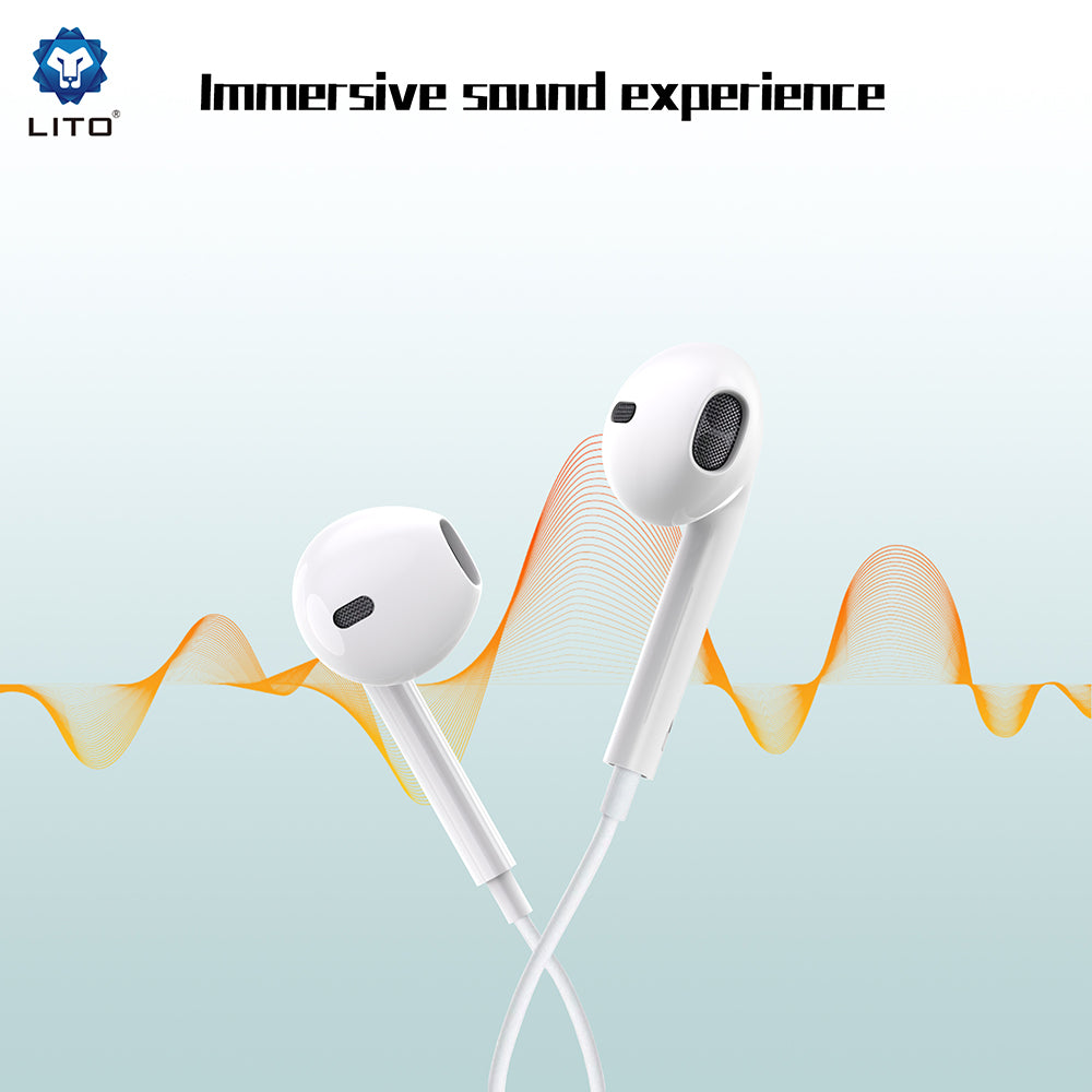 Handsfree 3.5m Lito LF01A, Hvid