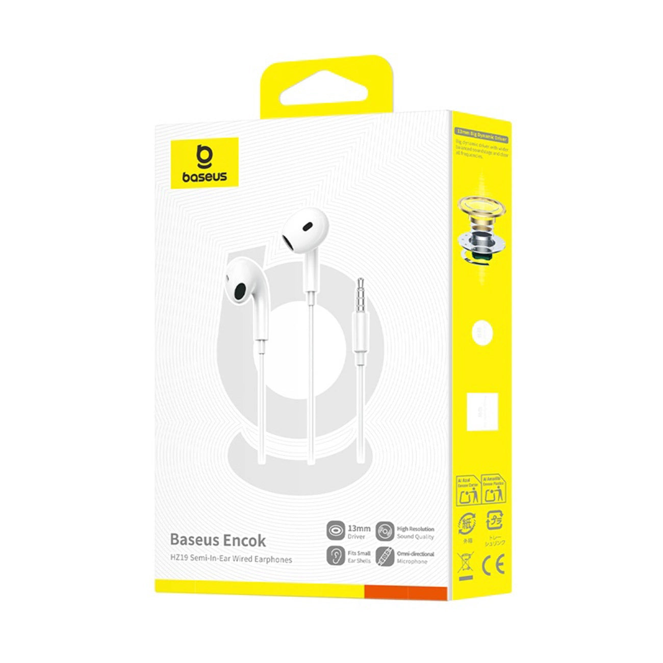 Handsfree 3.5mm Baseus Encok HZ19, Hvid A00182301213-00