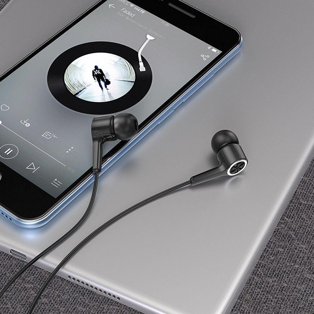 Handsfree 3.5mm HOCO M104, Sort