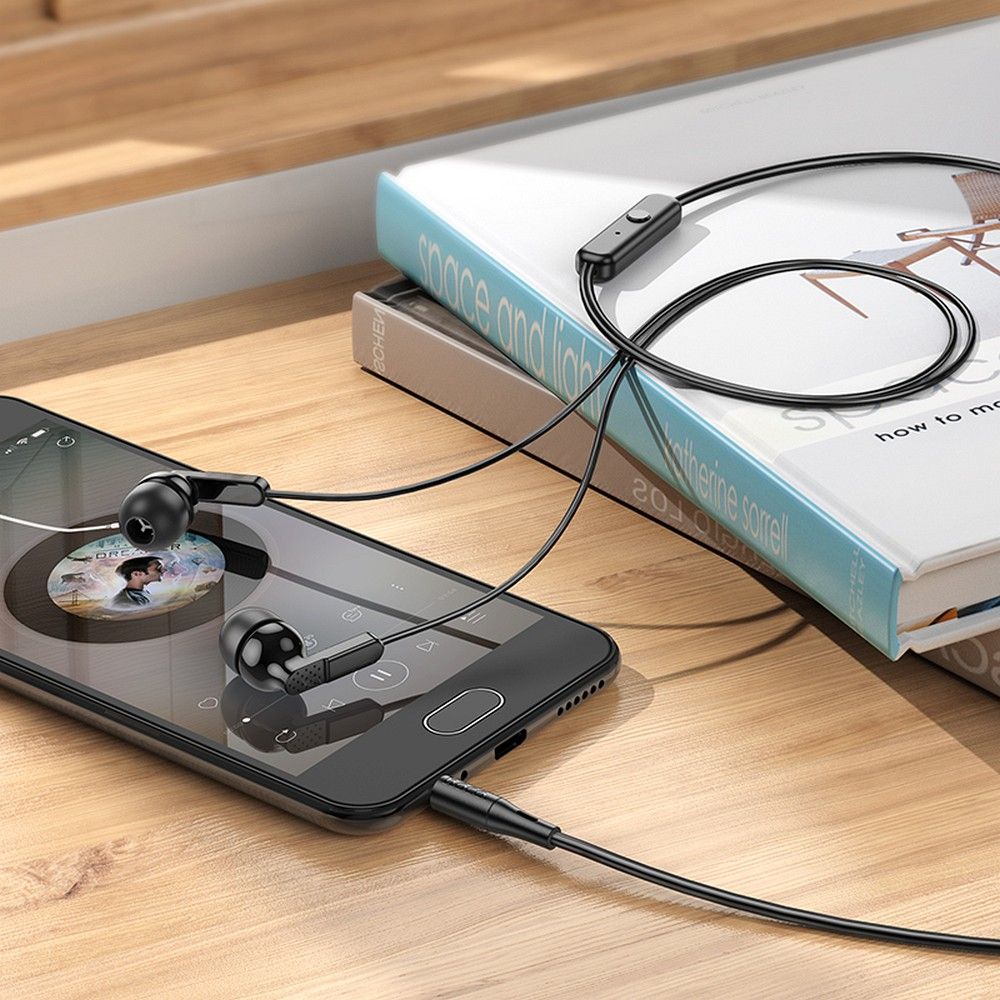 Handsfree 3.5mm HOCO M121, Sort