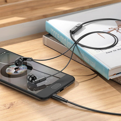 Handsfree 3.5mm HOCO M121, Sort