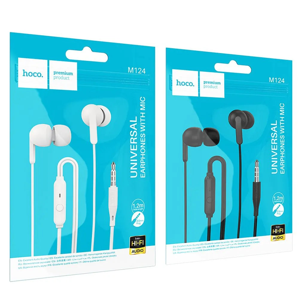 Handsfree 3.5mm HOCO M124, Sort