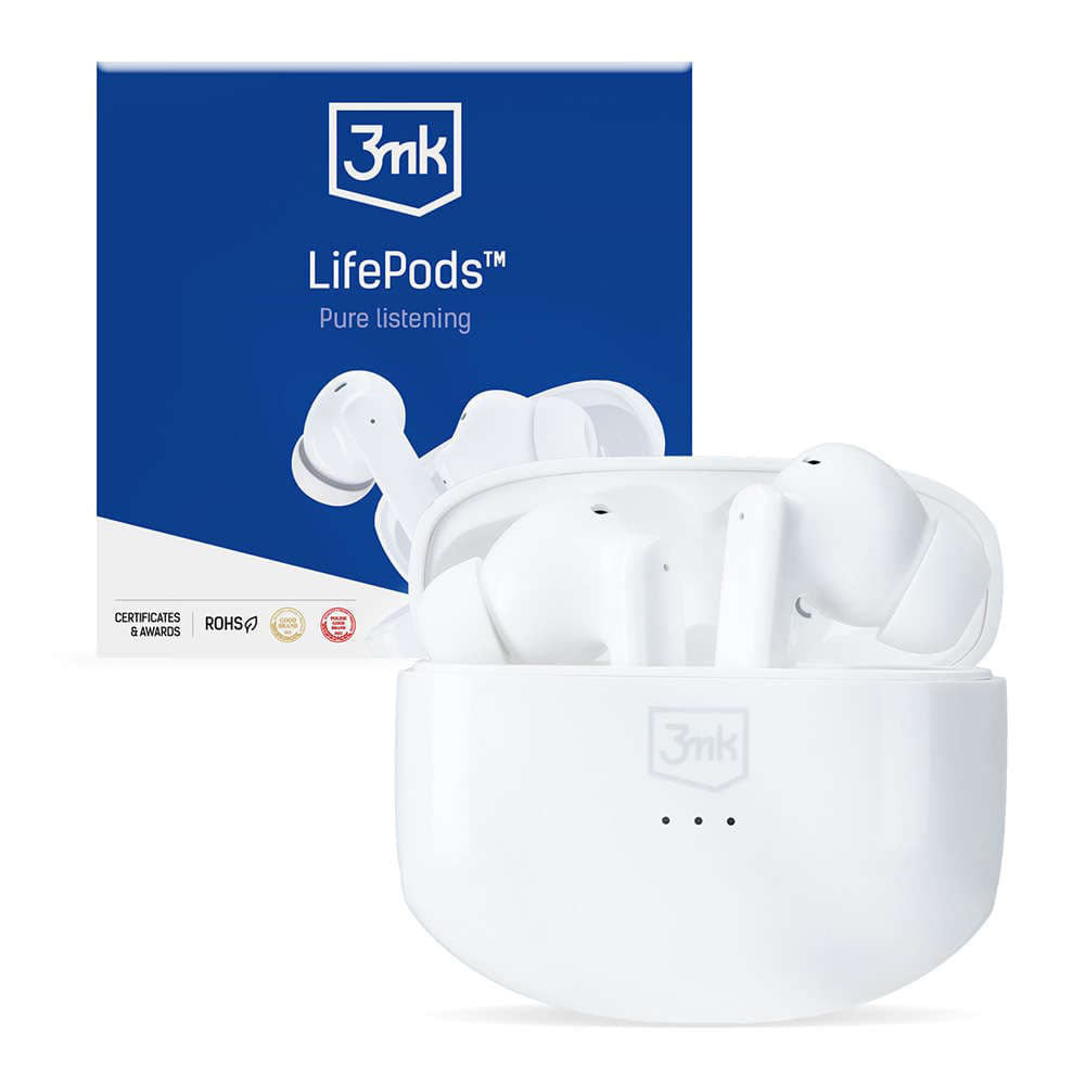 Bluetooth-håndfri 3MK LIFEPODS, TWS, ANC, Hvid