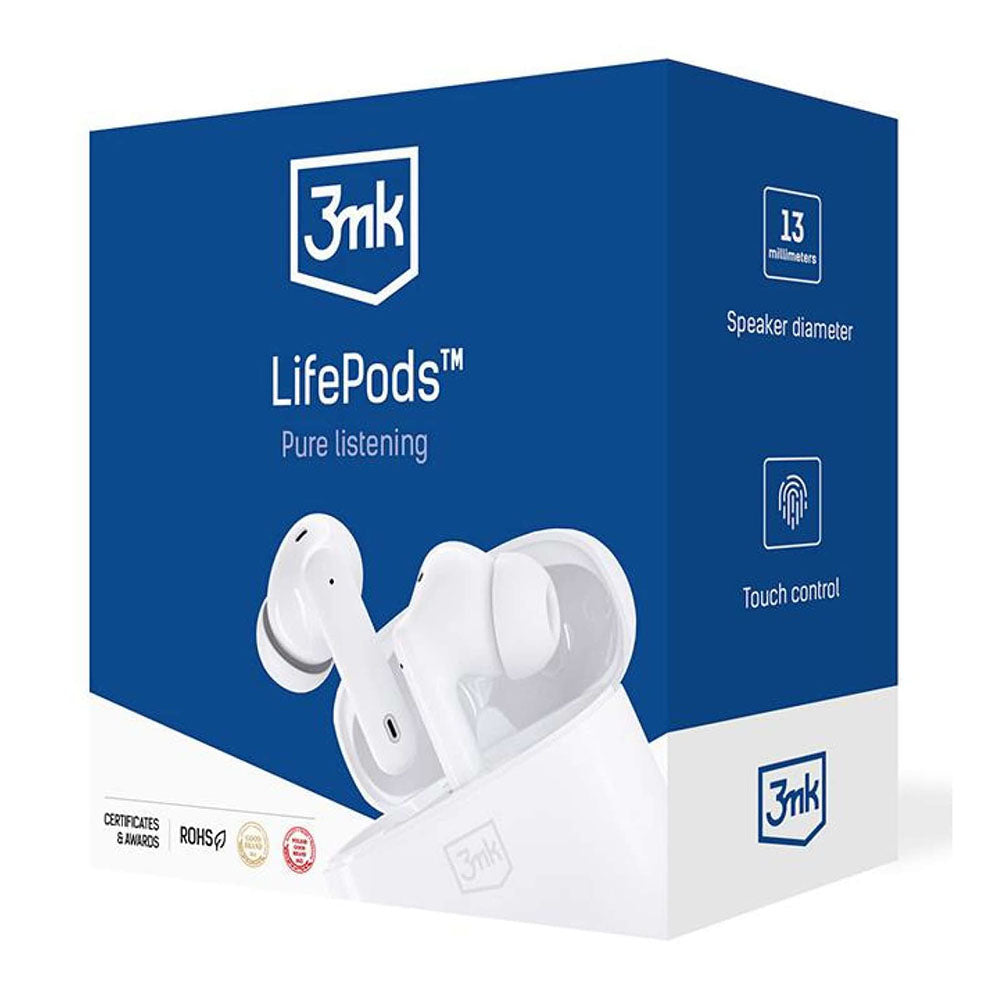 Bluetooth-håndfri 3MK LIFEPODS, TWS, ANC, Hvid