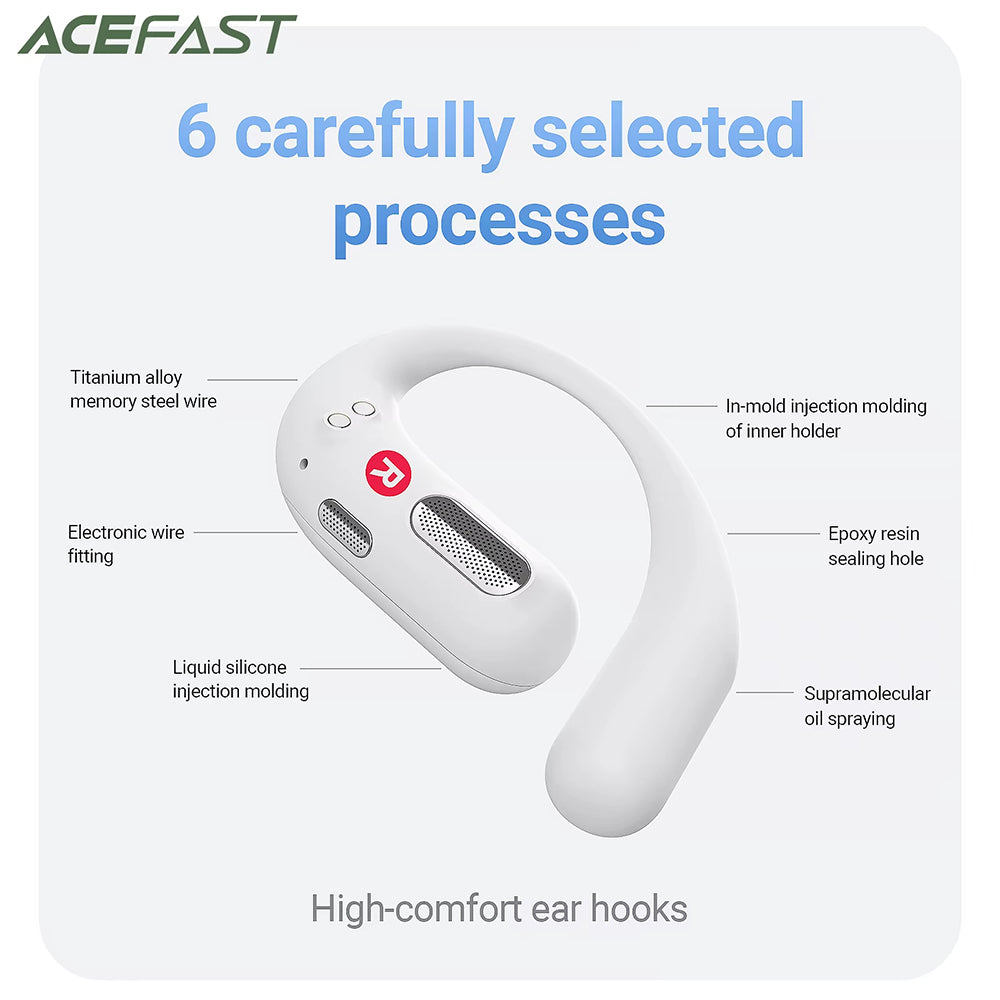 Handsfree Bluetooth Acefast FA002, TWS, Hvid