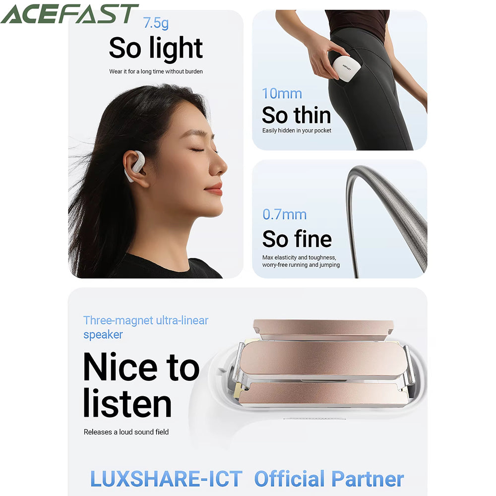Handsfree Bluetooth Acefast FA002, TWS, Hvid