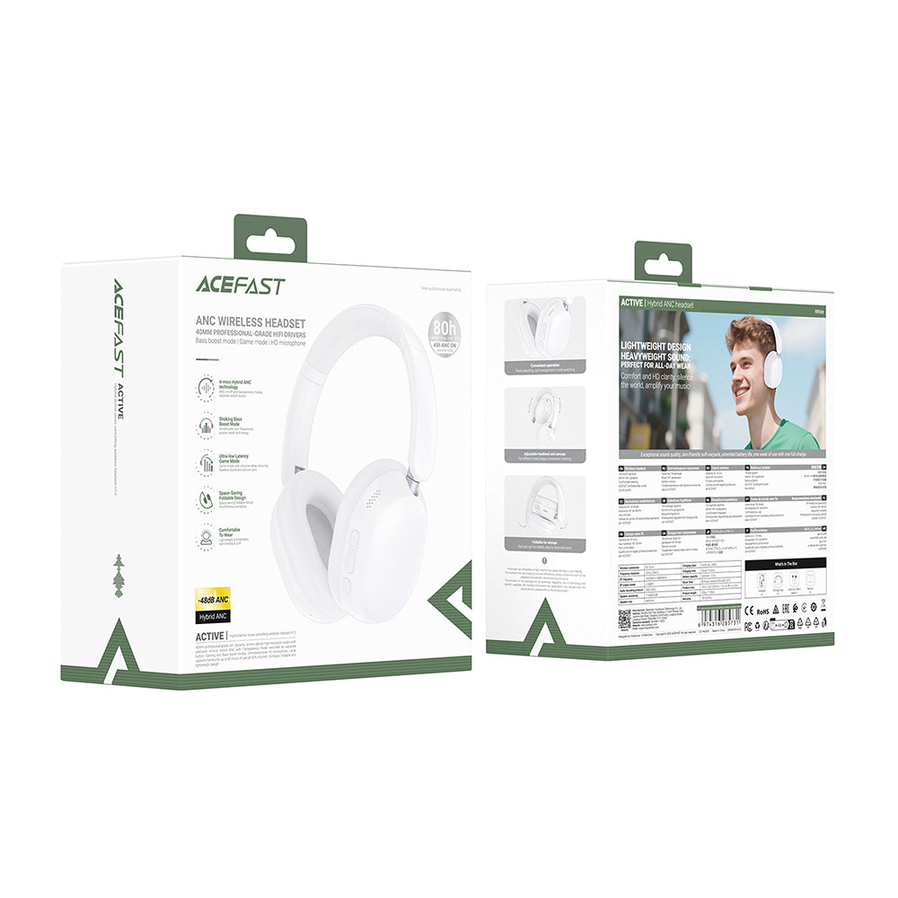 Handsfree Bluetooth Acefast H12, A2DP, ANC, Sort