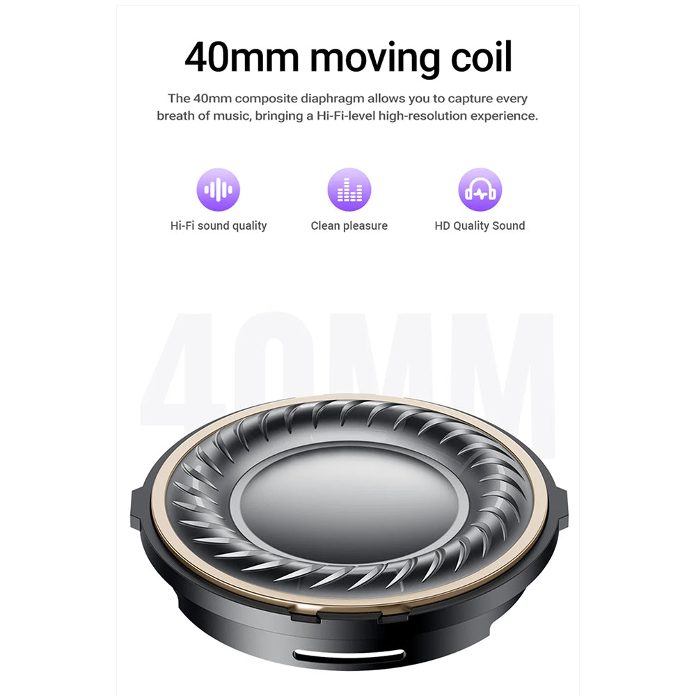 Handsfree Bluetooth Acefast H8, A2DP, ANC, Guld