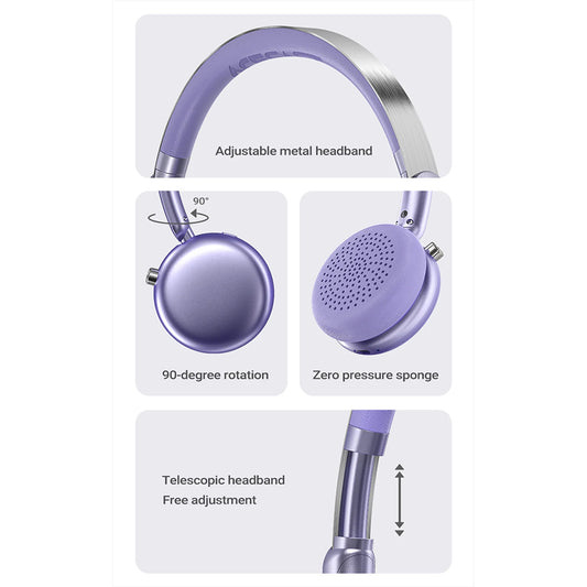 Handsfree Bluetooth Acefast H8, A2DP, ANC, Lilla