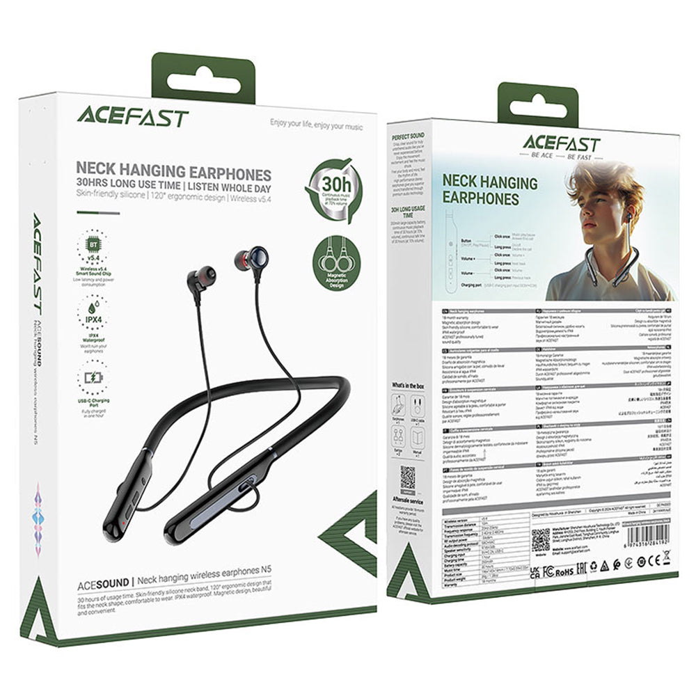 Handsfree Bluetooth Acefast N5, A2DP, Sort
