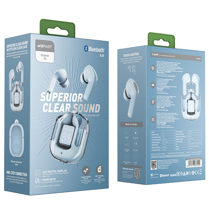 Handsfree Bluetooth Acefast T6, TWS, Blå