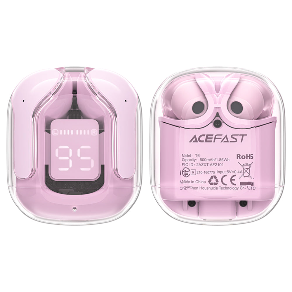 Handsfree Bluetooth Acefast T6, TWS, Pink