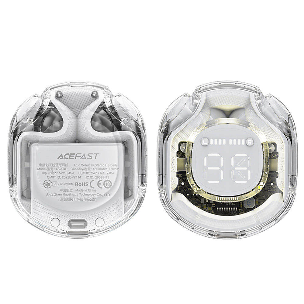 Handsfree Bluetooth Acefast T8, TWS, Hvid