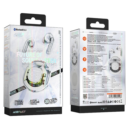 Handsfree Bluetooth Acefast T8, TWS, Hvid