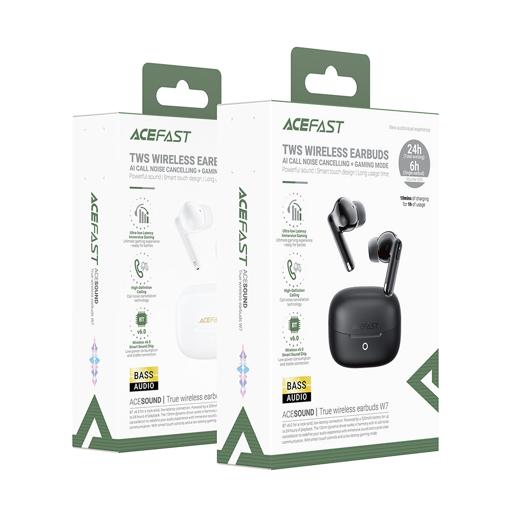 Handsfree Bluetooth Acefast W7, TWS, Sort