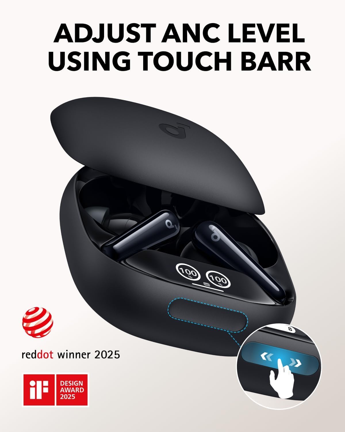 Bluetooth-håndfri Anker SoundCore Liberty 4 Pro, TWS, ANC, Sort A3954G11