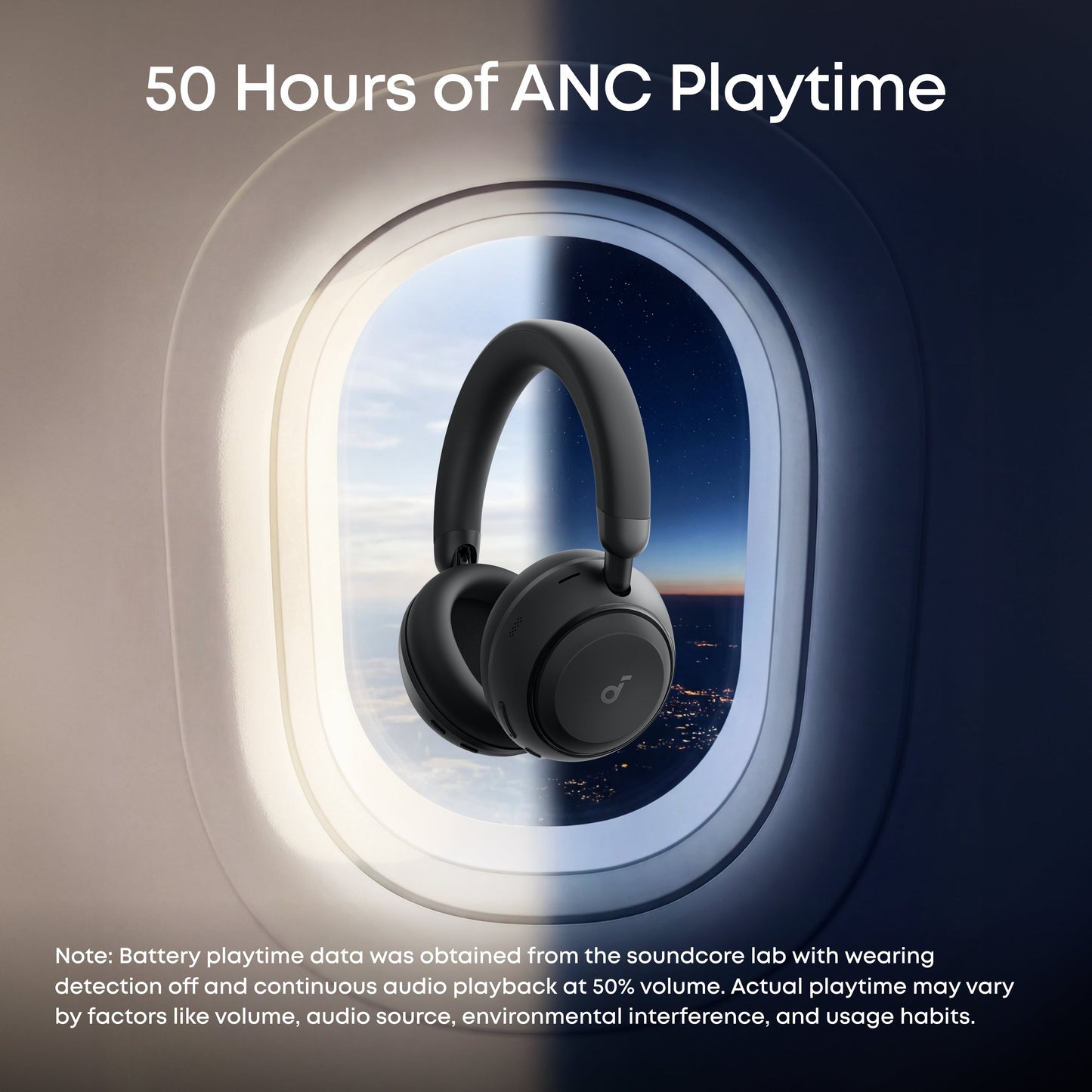 Handsfree Bluetooth Anker SoundCore Space 2, A2DP, ANC, Sort D1402G11