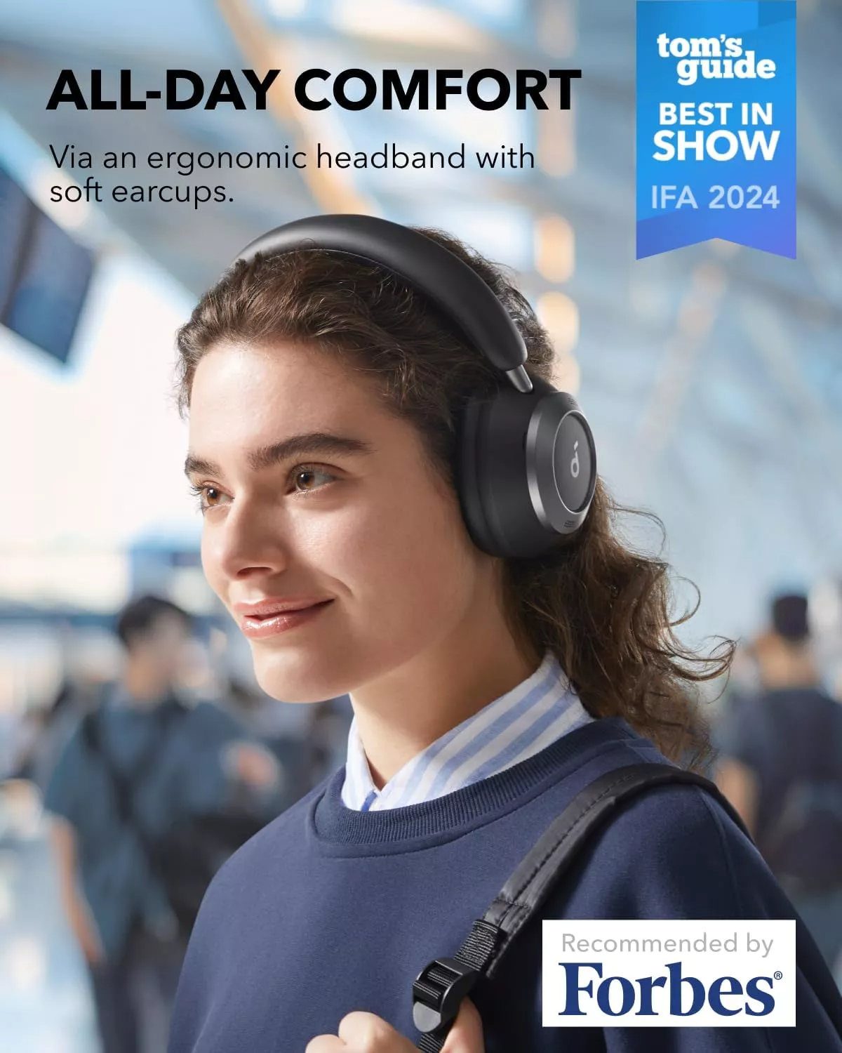 Handsfree Bluetooth Anker Soundcore Space One Pro, A2DP, ANC, Sort A3062G11
