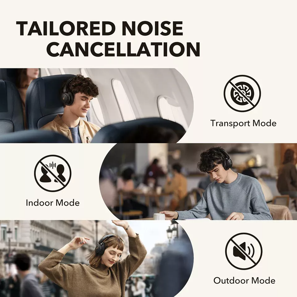 Handsfree Bluetooth Anker SoundCore Q30, A2DP, ANC, Sort A3028313