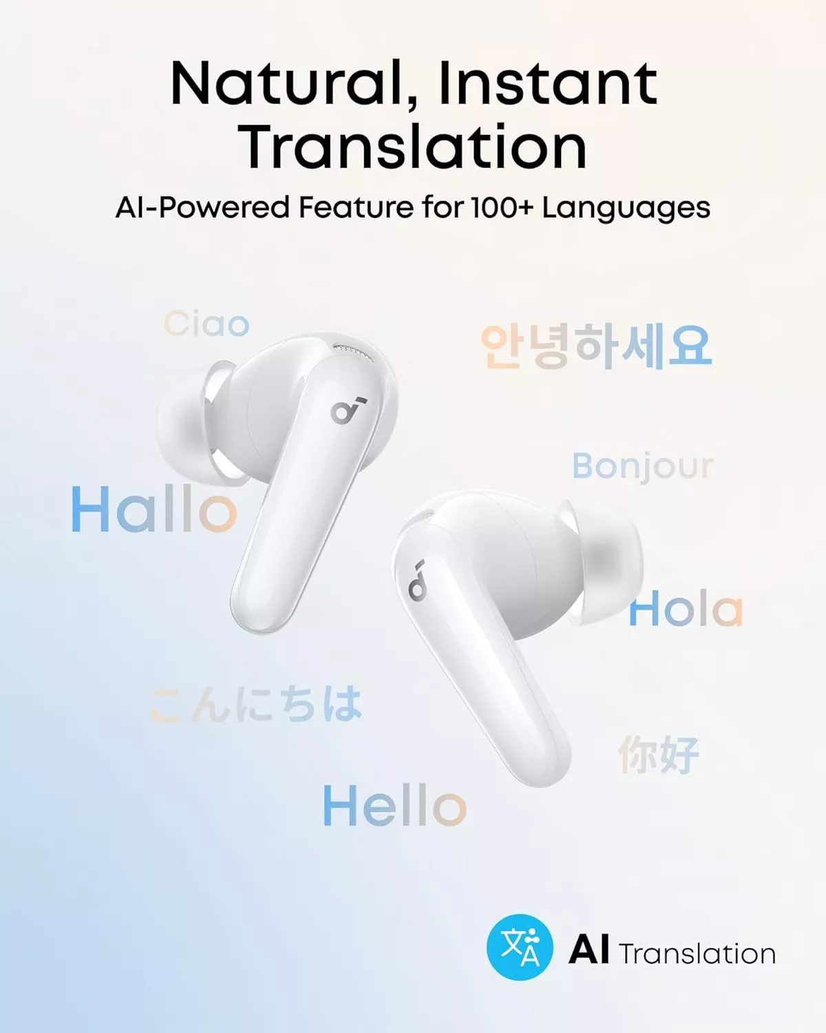 Handsfree Bluetooth Anker Soundcore R60i, TWS, ANC, Hvid D1202G21