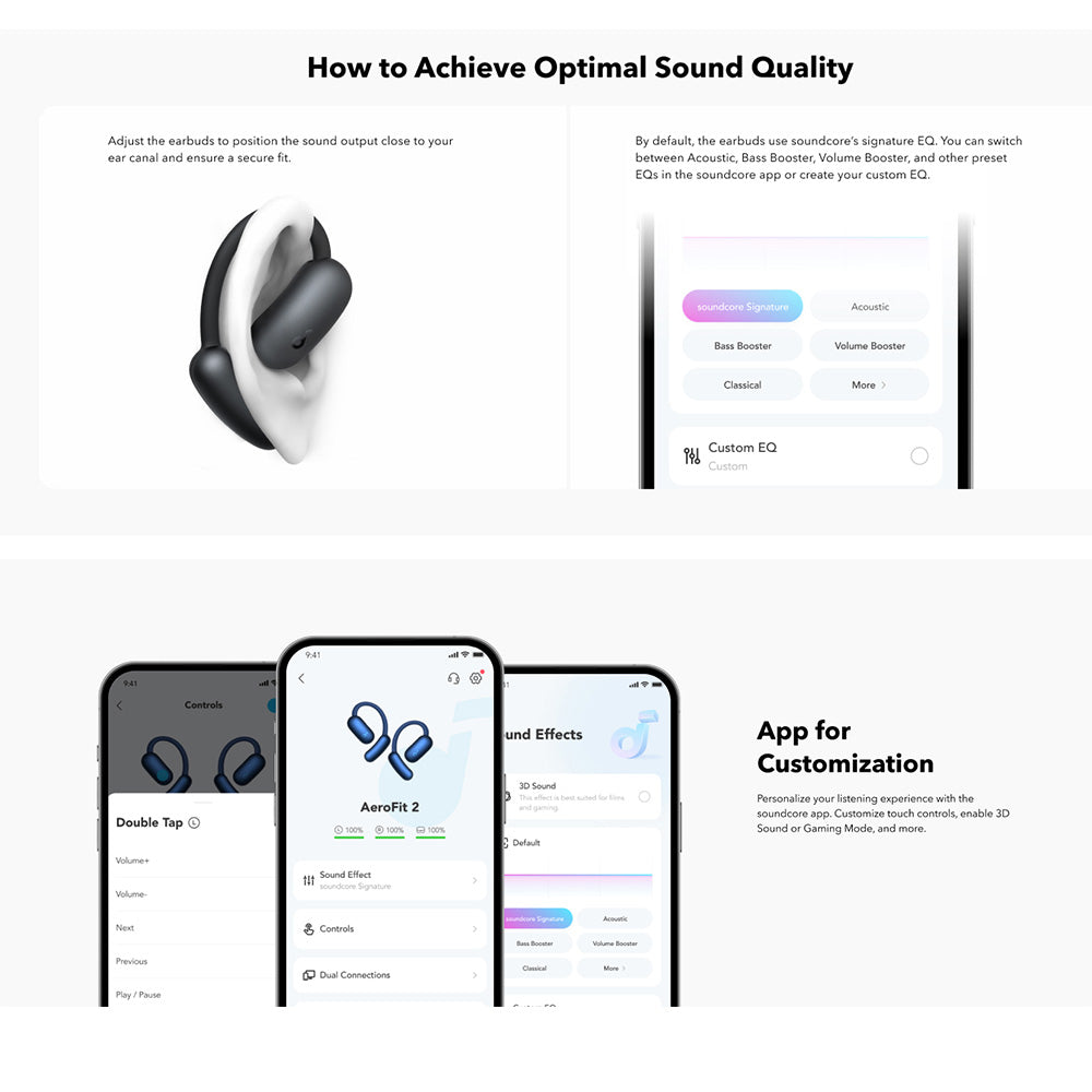 Handsfree Bluetooth Anker SoundCore AeroFit 2, TWS, Grøn A3874G61