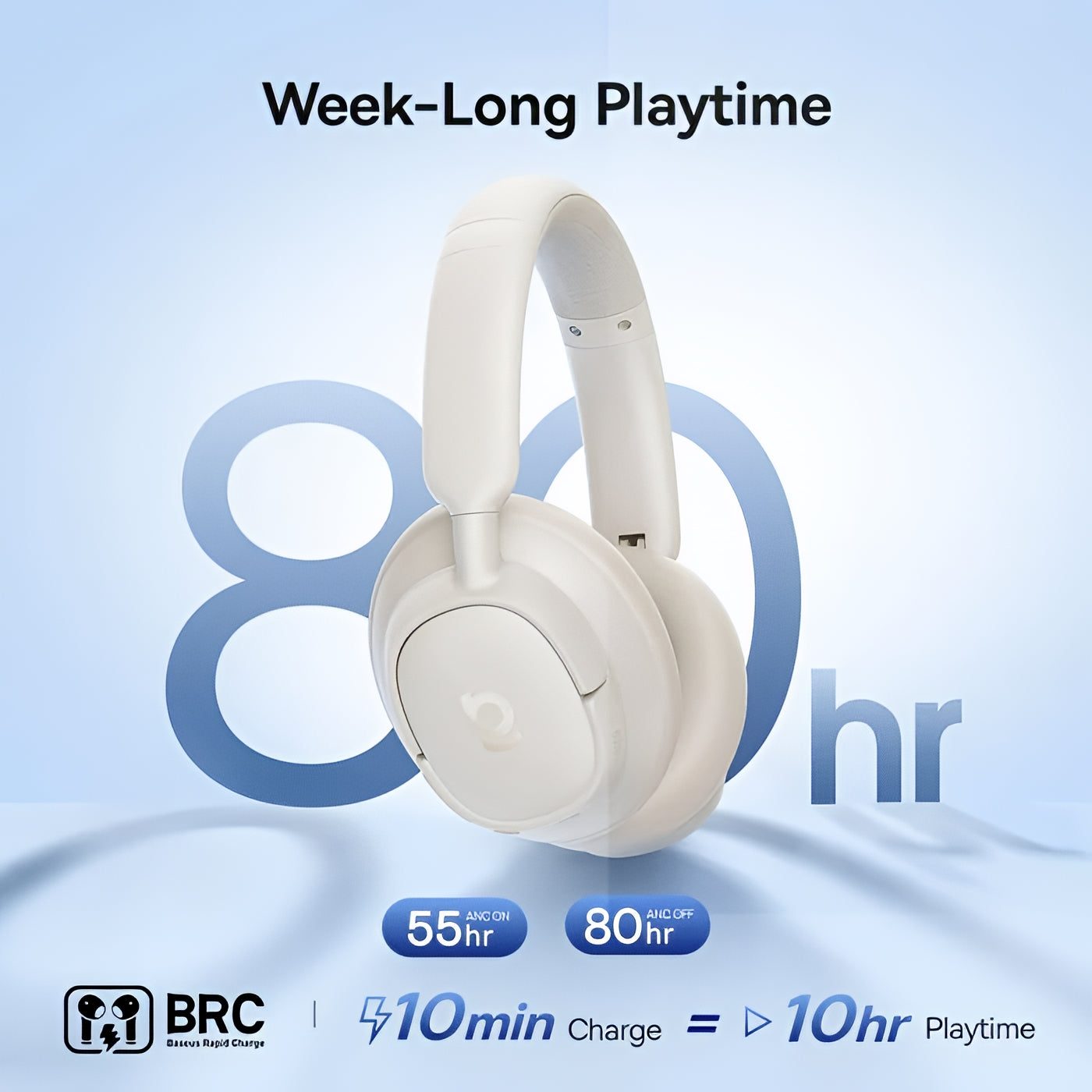 Handsfree Bluetooth Baseus Bass BH1 NC, MultiPoint, A2DP, ANC, Hvid A0203702