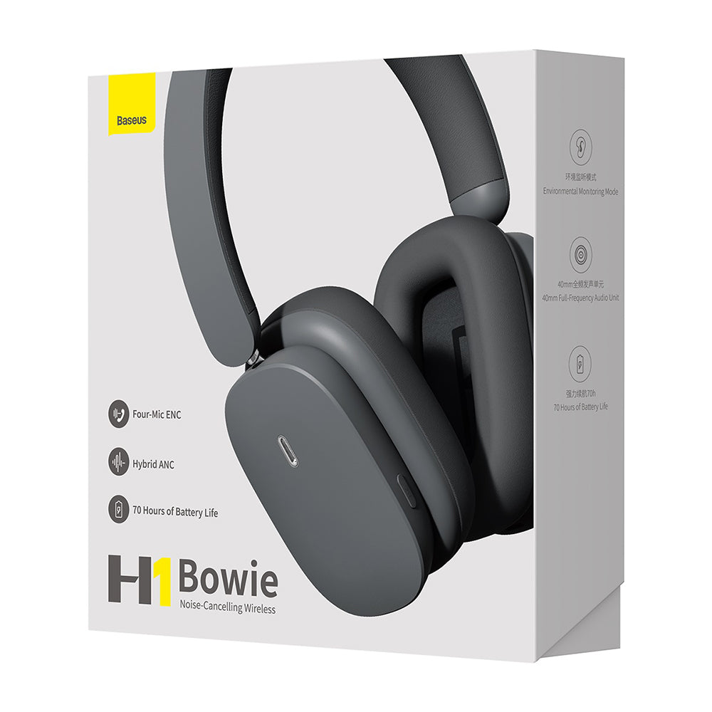Baseus Bowie H1 Bluetooth Handsfree, A2DP, ANC, Gray NGTW230213