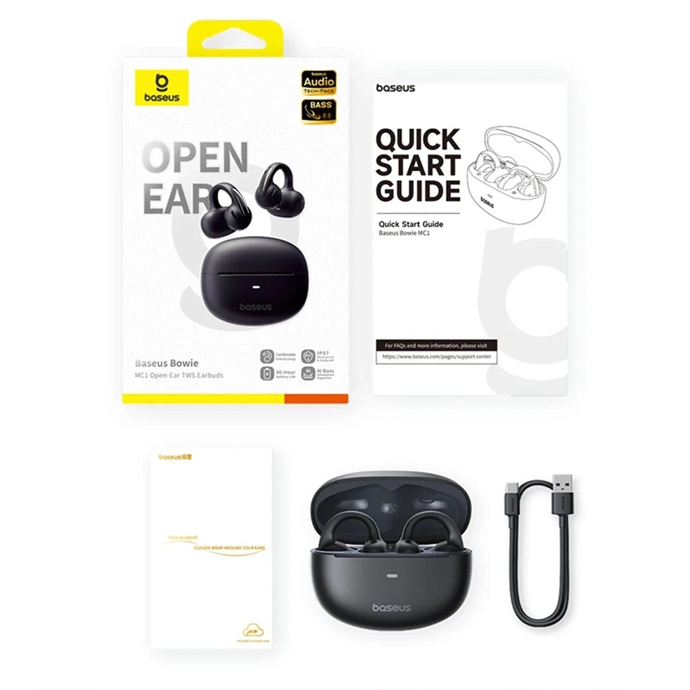 Handsfree Bluetooth Baseus Bowie MC1, TWS, Sort A00083501126-00
