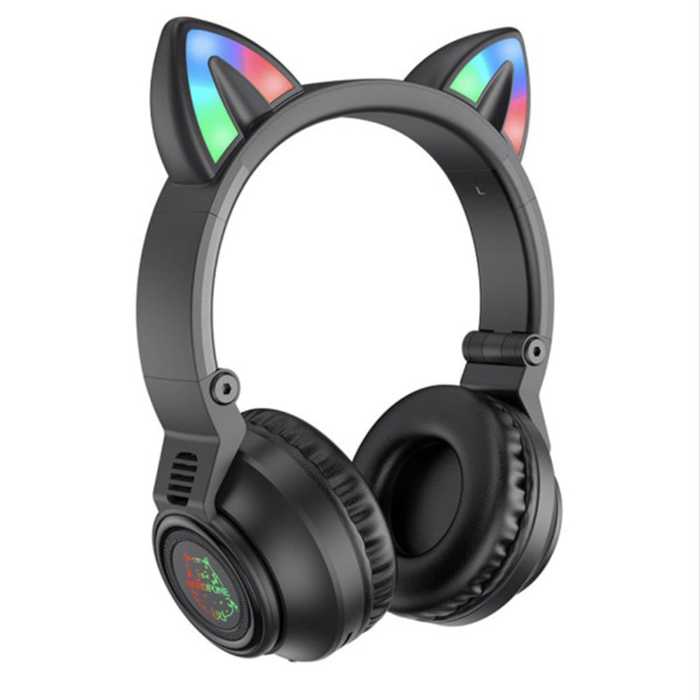 Handsfree Bluetooth Borofone BO18 Cat Ear, A2DP, Sort