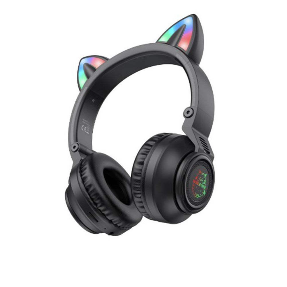 Handsfree Bluetooth Borofone BO18 Cat Ear, A2DP, Sort