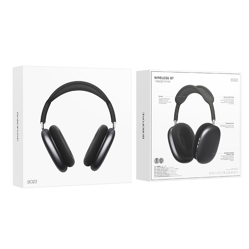 Handsfree Bluetooth Borofone BO22 Elegant, A2DP, Grå