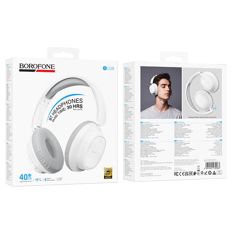 Borofone BO39 Melotide Bluetooth-håndfri, A2DP, hvid