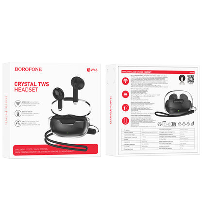 Handsfree Bluetooth Borofone BW46 Ice Flake, TWS, Sort