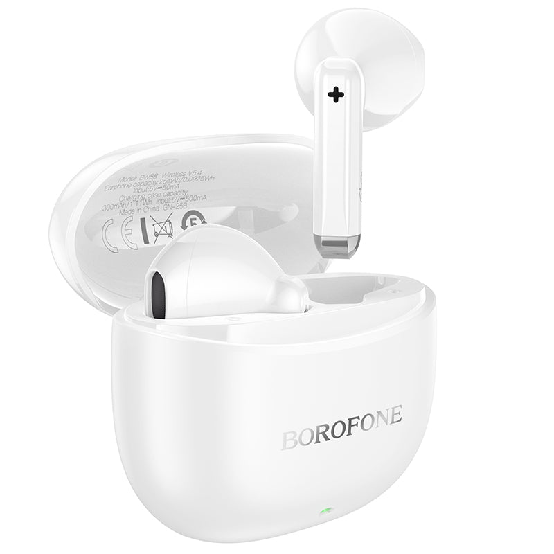 Handsfree Bluetooth Borofone BW88 Deep Rhyme, TWS, Hvid