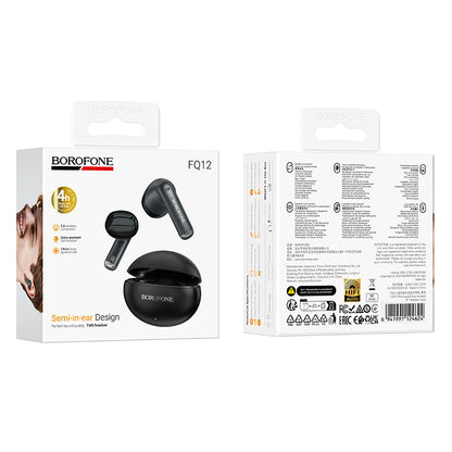 Handsfree Bluetooth Borofone FQ12 Nice, TWS, Sort