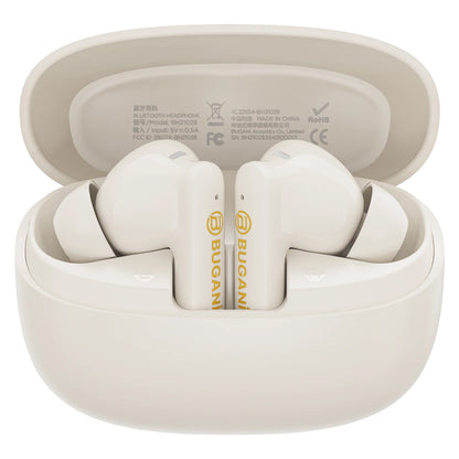 Bluetooth-håndfri Bugani Freebuds B20, TWS, ANC, Lys Creme