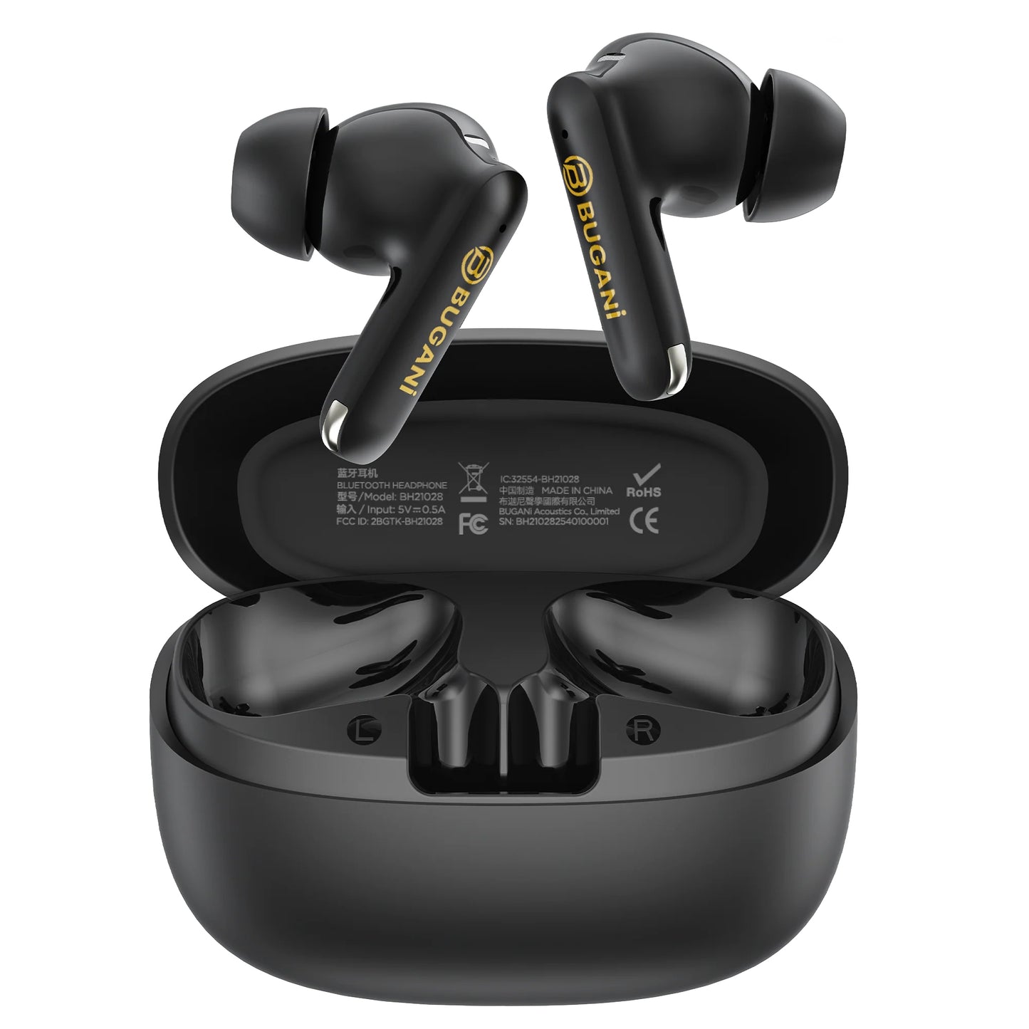 Bluetooth-håndfri Bugani Freebuds B20, TWS, ANC, Sort