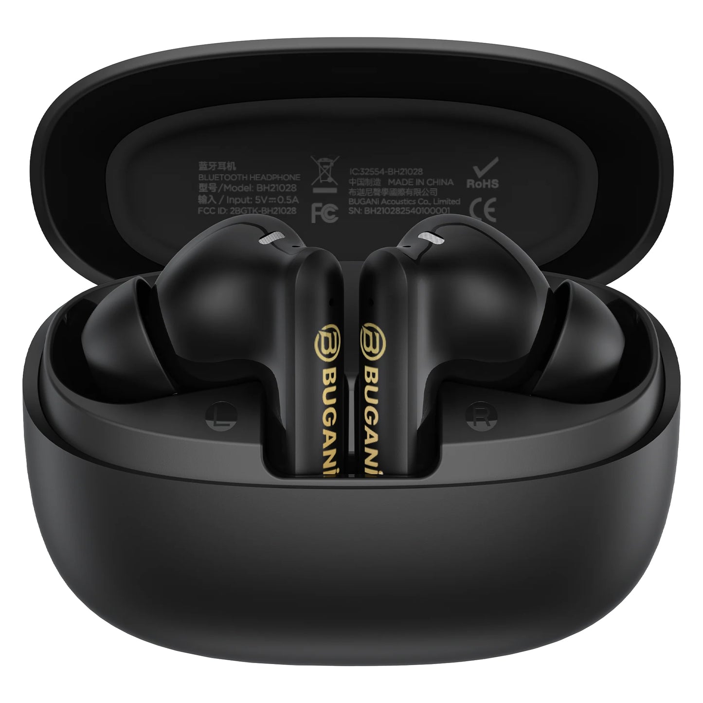 Bluetooth-håndfri Bugani Freebuds B20, TWS, ANC, Sort