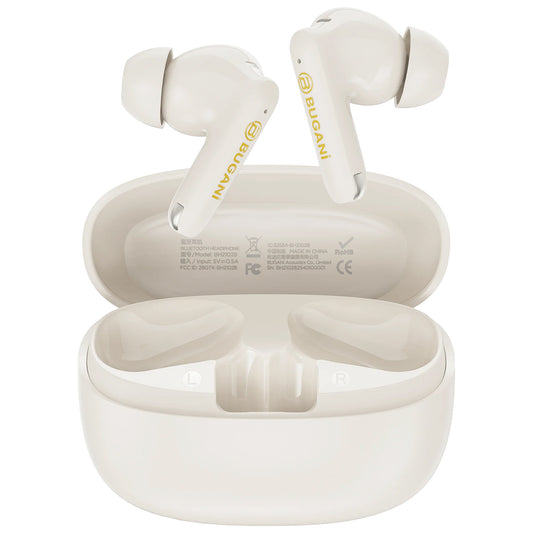 Bluetooth-håndfri Bugani Freebuds B20, TWS, ANC, Lys Creme