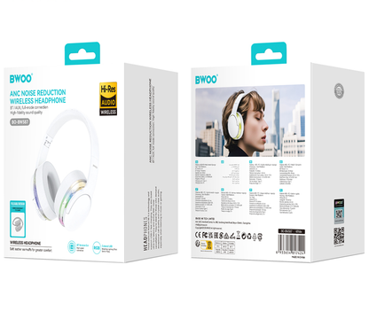 Bluetooth-håndfri BWOO BO-BW587, A2DP, ANC, Hvid
