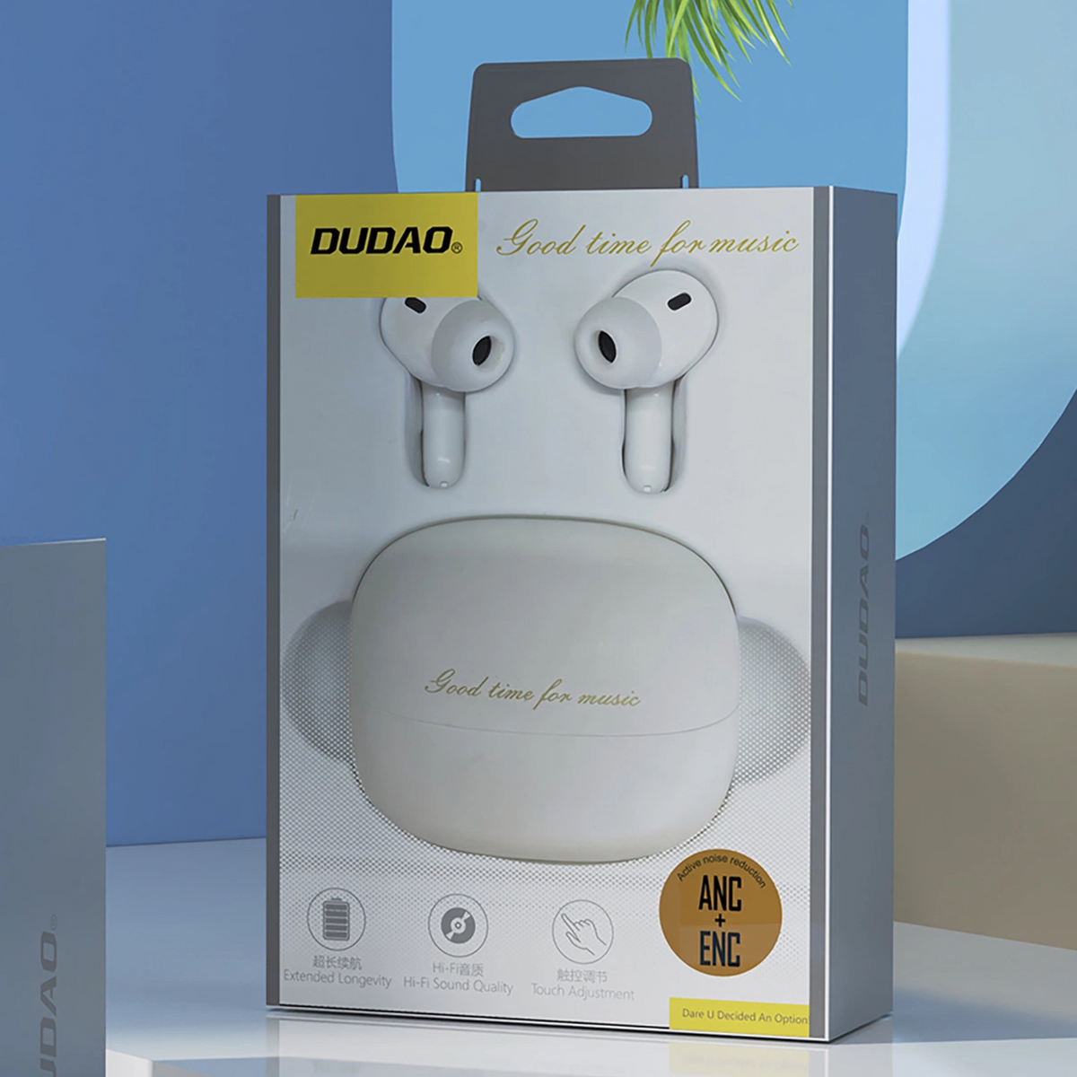 Bluetooth-håndfri Dudao U21, TWS, ANC, Hvid