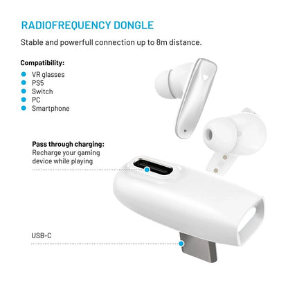 Handsfree Bluetooth Fixed Pods, TWS, Hvid